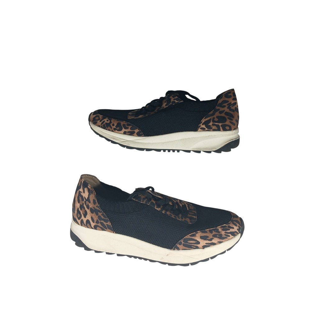 Naturalizer Nash Sneakers 6.5M Black Leopard Print Mesh Athleisure Streetwear